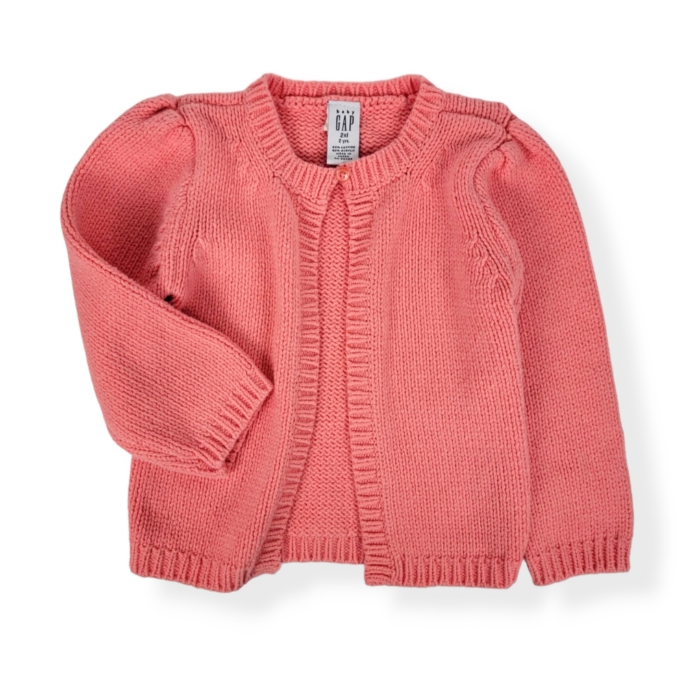Gap Toddler Girl Pink Cardigan Knit Sweater Size 2 Years 2xl
